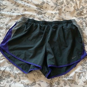 Grey and Purple Nike Dri-Fit shorts size large